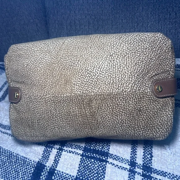 Italian Borbonese Redwall Brown Suede Top Handle Mini Satchel Bag - Excellent - Picture 6 of 15